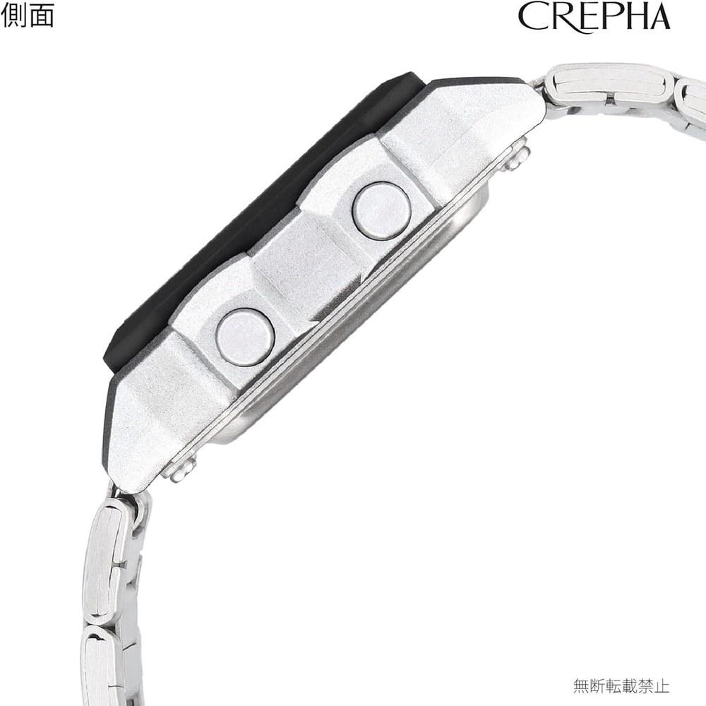 CREPHA T-SPORTS Цифровые наручные часы TS-D306-SV Многофункциональные Водонепроницаемые 5 АТМ Ретро Металлический ремешок Мужские