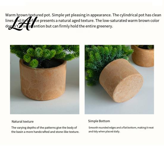 Natural Looking Pine Decoration Artificial Mini Tree Potted Plant Fake Greenery Bonsai Desktop Ornament Small Decorative Plant for Shelf Faux