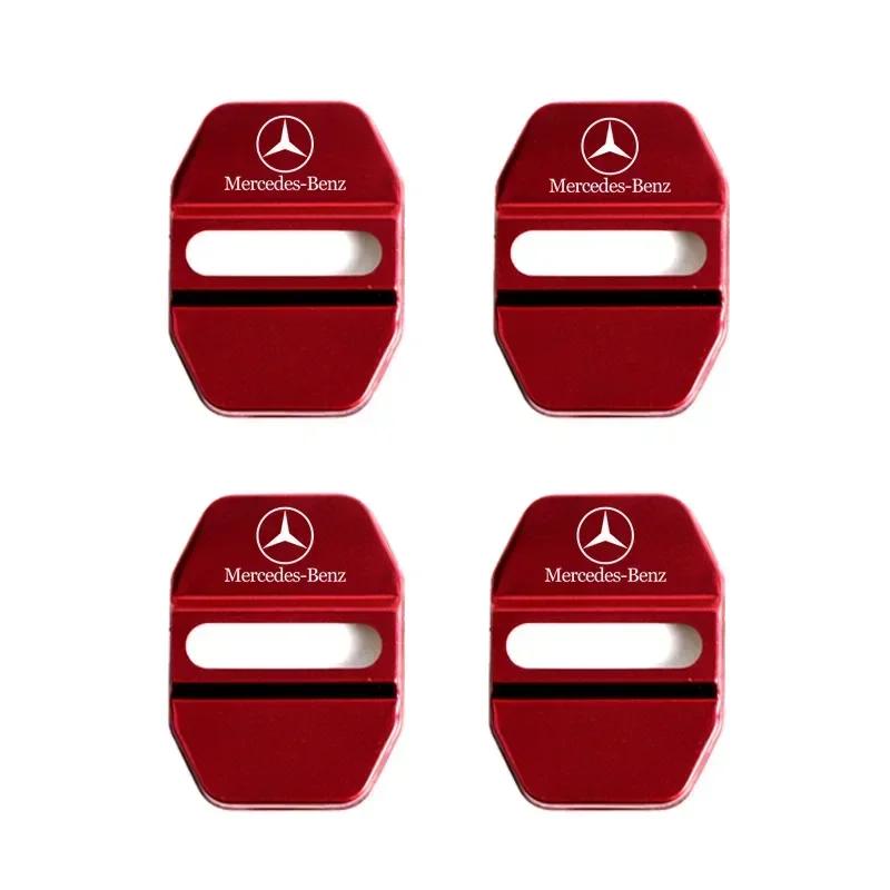 DQY2 4PCS Car Styling Car Door Lock Covers stikcer Case for Mercedes Benz New B/C/E Class A Class C200L GLC GLK CLA GLA Accessories