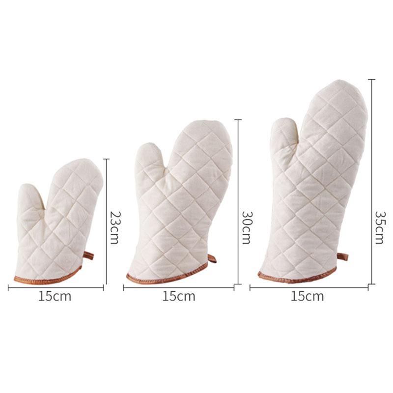 2 шт. Белая хлопковая ткань нескользящие термостойкие перчатки кухонные прихватки для духовки инструменты для приготовления пищи для дома ресторана