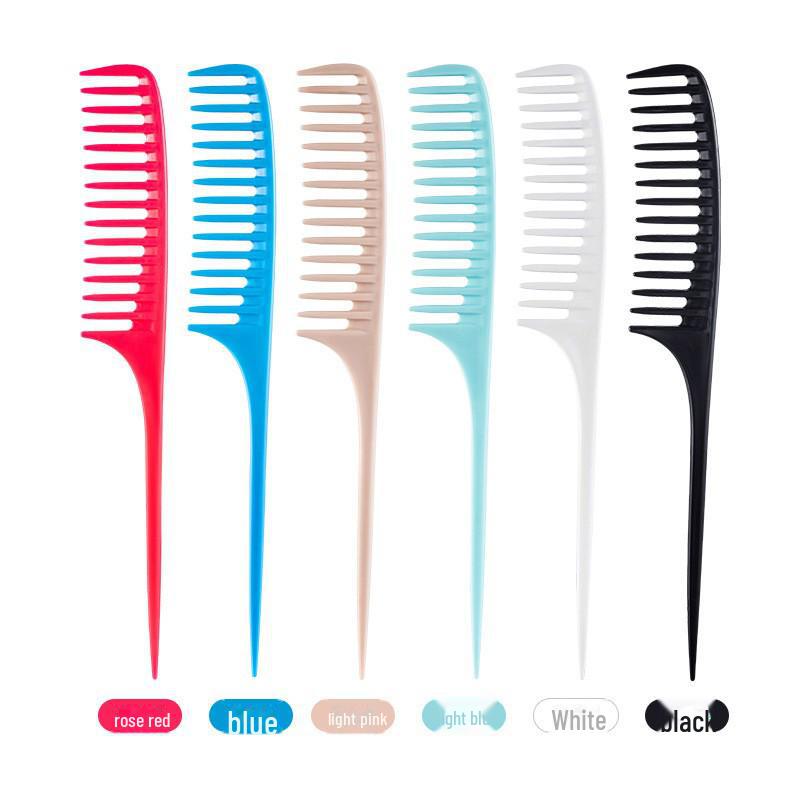 Портативная расческа для вьющихся волос с широкими зубьями и острым хвостиком для девочек