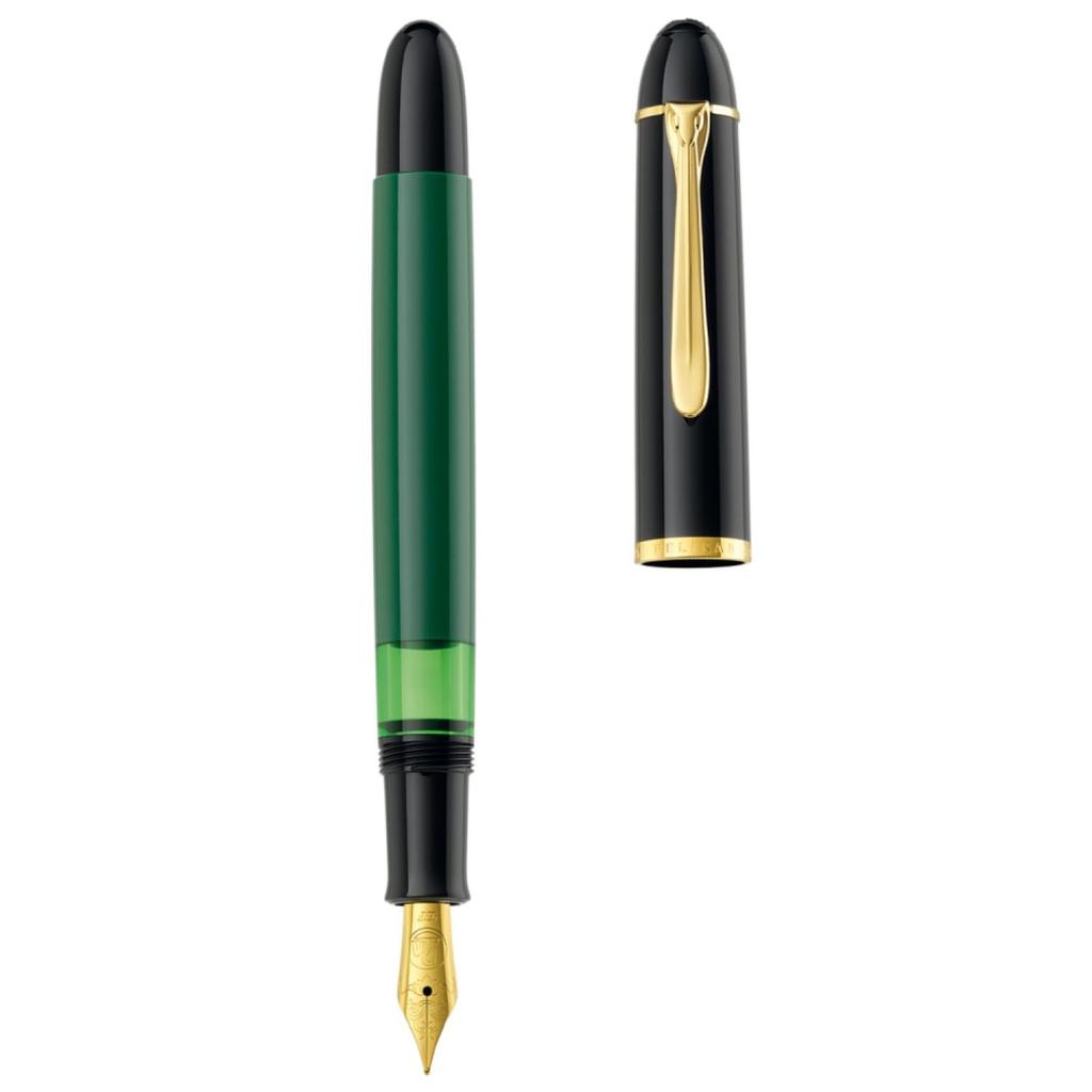 Перьевая ручка Pelikan B Bold Green Black Classic M120 Inhalation Type Limited Подлинный импортный продукт