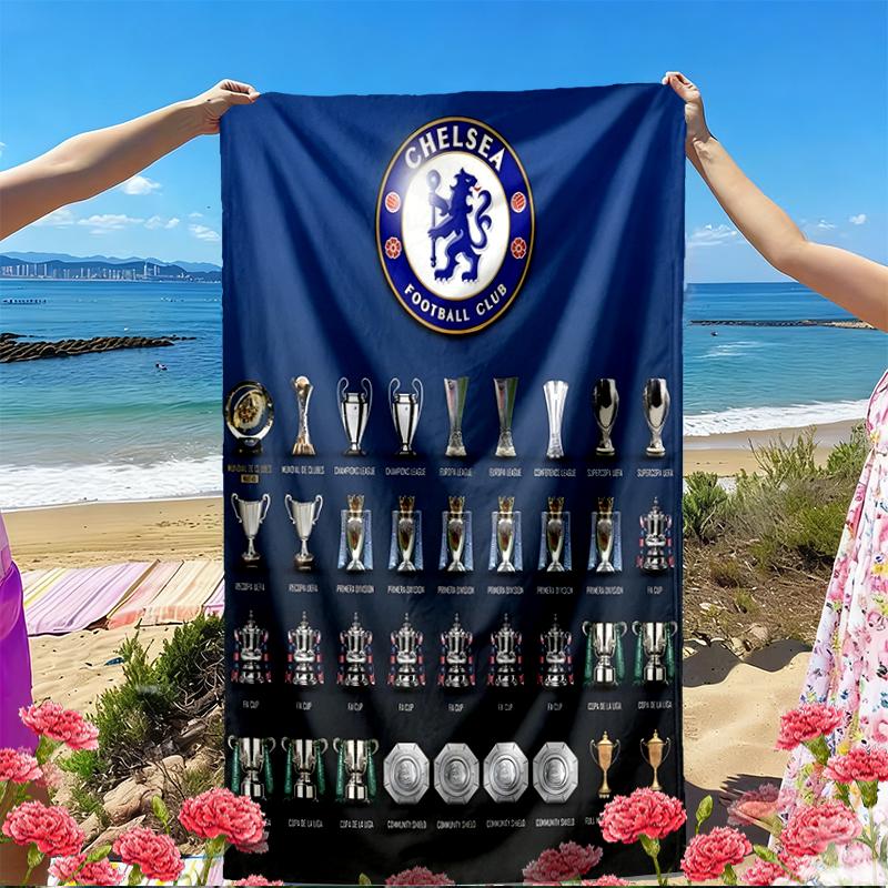 football club.C Print Beach Towel, Versatile Lightweight Absorbent Beach Towel for Pool Surf Yoga Bathroom, Perfect Birthday Holiday Gift