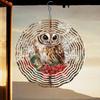 3D Kinetic Metal Owl Wind Spinner Outdoor Hanging Ornament for Christmas Halloween Thanksgiving Housewarming Garden Decor
