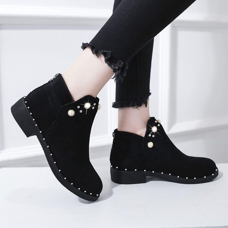 Fashion High Platform Female Ankle Boots Short Shoes for Women Booties Studded Footwear Elegant with Low Heels Work Pu Demi-season Boot