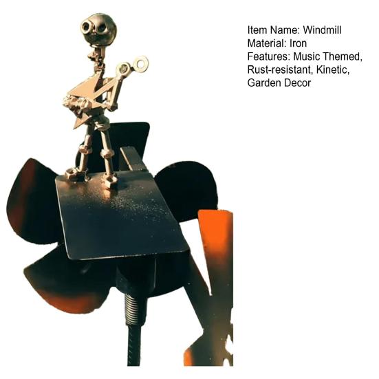 Садовый гитарист ветряная мельница металлическая ручная работа рок-гитарист скульптура музыкальный человек ветряная мельница для любителей музыки подарок двор газон декор