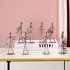Metal Musician Guitar Player Statue Musical Instrument Little Iron Art Collectible Cafe Office Book Shelf Decorate Figurine Home