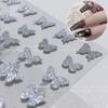 1PC Reflective Glitter 3D Nail Decals Stickers Silver Powder Love Heart Star Laser Foils Sparkly Manicures Decor