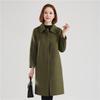 FengXun Women's Mid-Length Double-Faced Wool Blend Coat