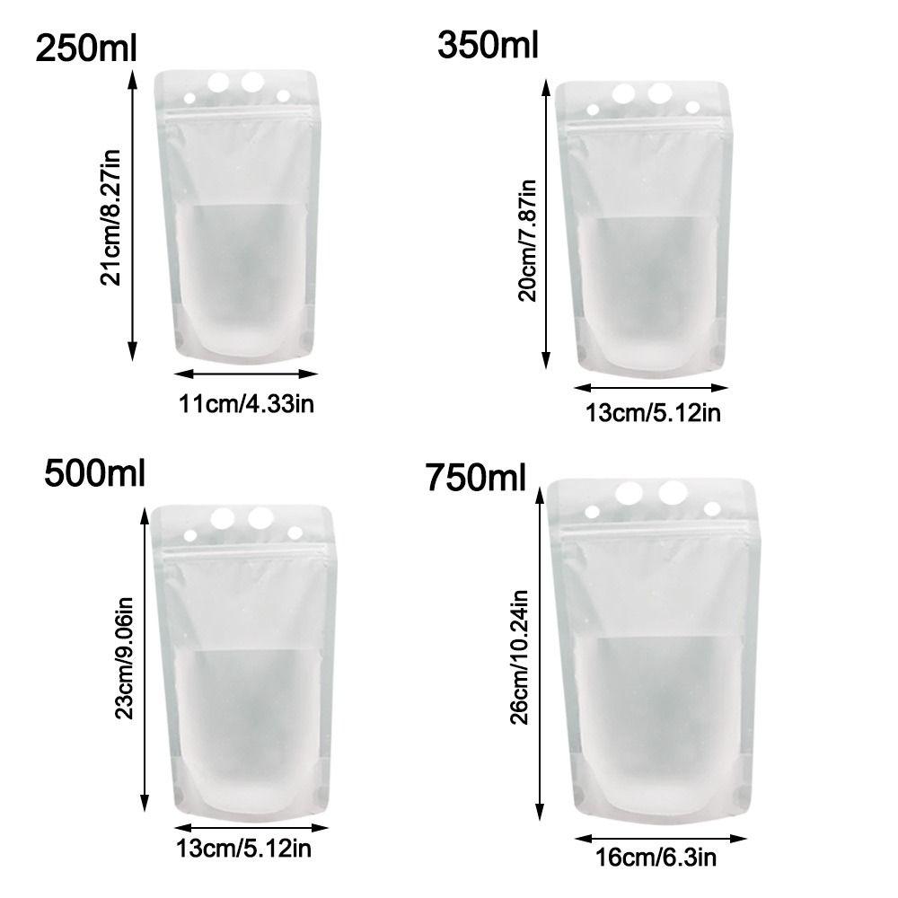 50Pcs Disposable Seal Pouches Frosted Smoothie Bags New Juice Drinking Bags