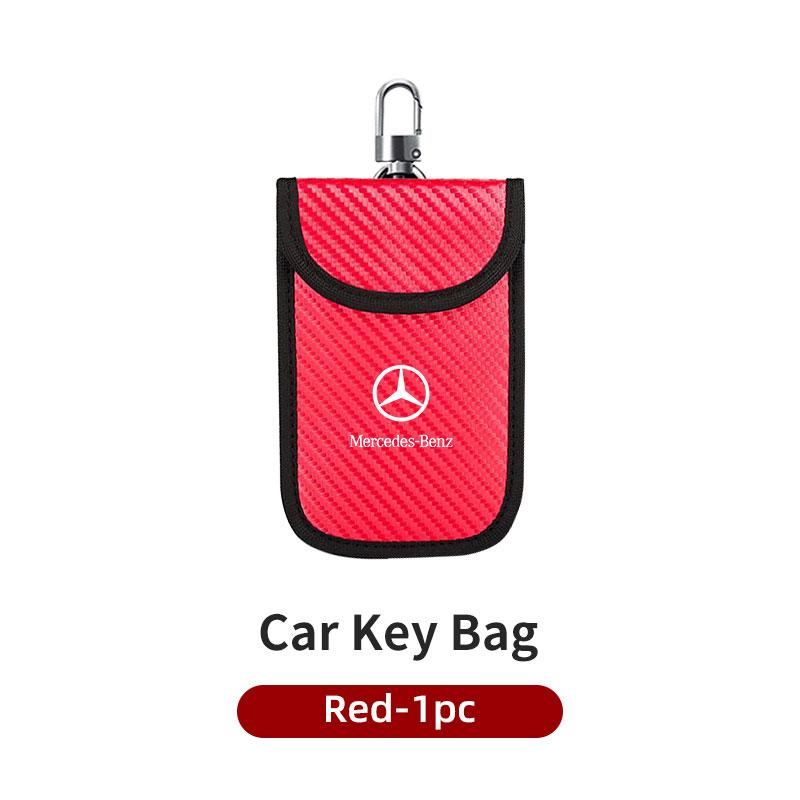 Car Keychain Case Zipper Carbon Fiber Key Protector Cover For Mercedes Benz CLK GLC W212 C200 C300 W203 W204 W205 W169 W176 GLC w1