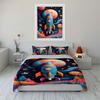Colorful rocket and planets. Bedding sets Duvet cover sets Duvet covers Pillowcases(1 * Duvet Cover 2 * Pillowcases without duvet insert)