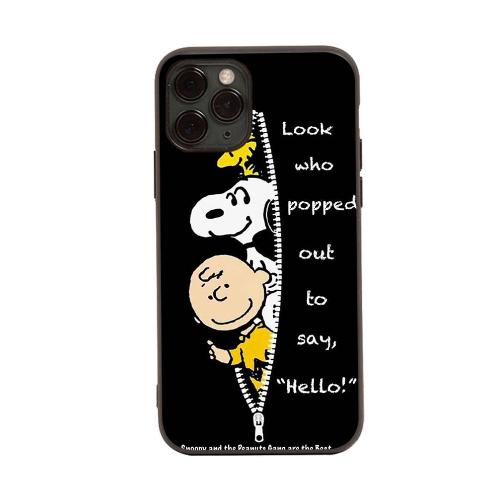 SM18 Snoopy Black Sofe Case for Samsung Note 20 Lite S24 Ultra S23 A03 A05 A06 A11 A71 A15 A16 A13 A24 A25 A33 A52 A53 A50 M55 M35 Plus