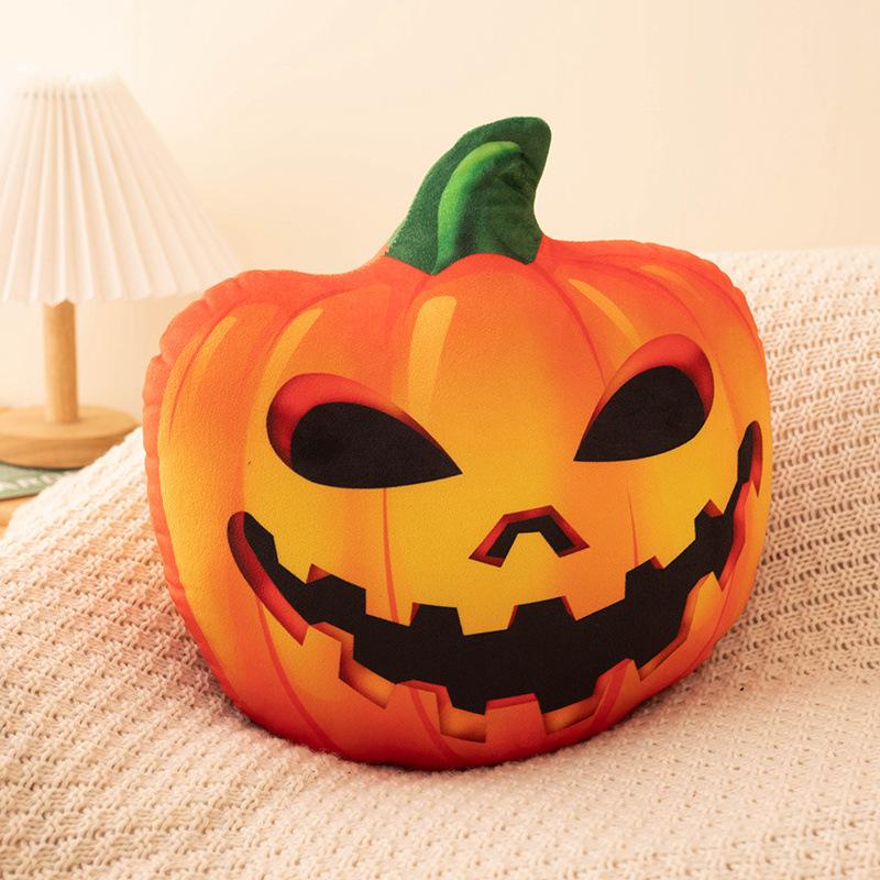 Cartoon Spoof Halloween Pumpkin Bat Zombie Doll Pillow Illuminated Holiday Decoration Plush Toy