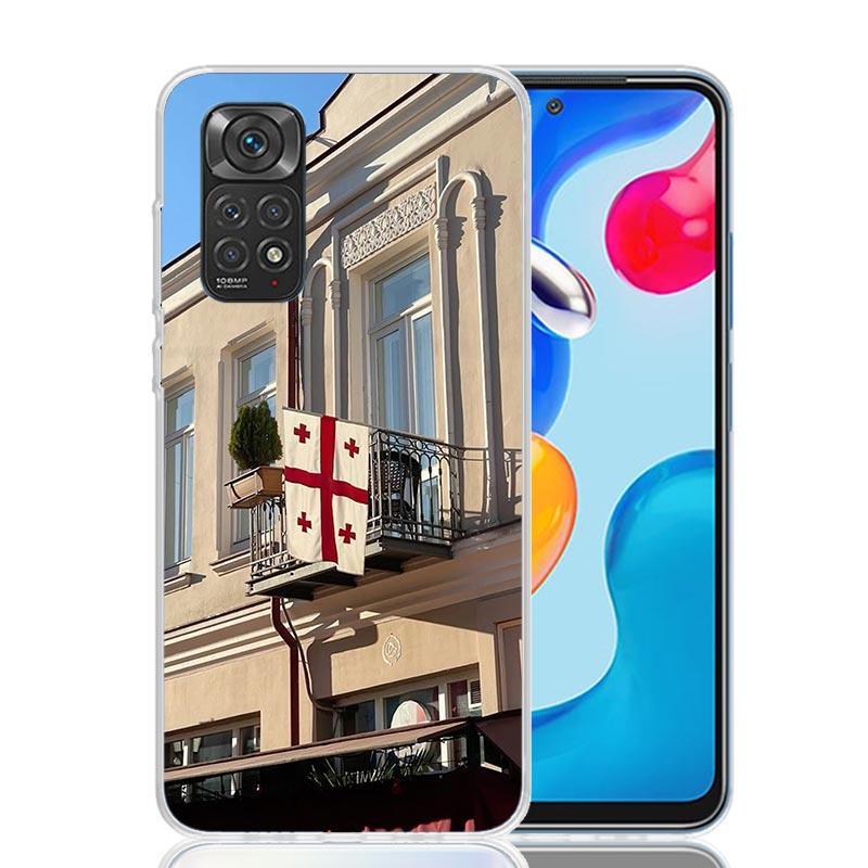 Чехол для телефона с флагом Грузии для Xiaomi Redmi Note 15 14 13 12S 12 Pro Plus 11S 11E 11 11T 10S 10 Арт Мягкий чехол с рисунком Redmi Note 1