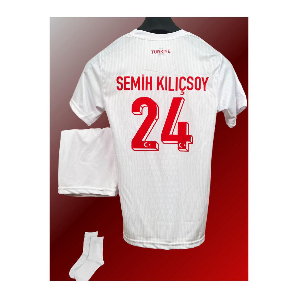 Euro 2024 S.kilisoy-kenan Yildiz White Child Football Jersey 2 Set (jersey-shores-chorap-bilelik)