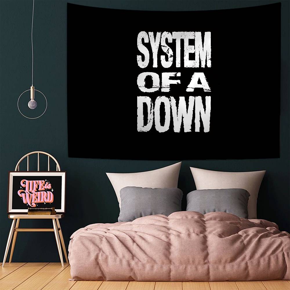 System Of A Down Группа Цветной Гобелен Настенное Полотно Хиппи Цветок Настенные Ковры Декор Комнаты в Общежитии Настенное Искусство Декор