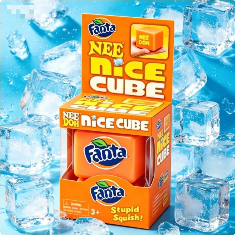 Новая сенсорная игрушка-сквиш Schylling Needoh Nice, оранжевый куб, для снятия стресса и игрушка для кончиков пальцев, для сжимания и игры