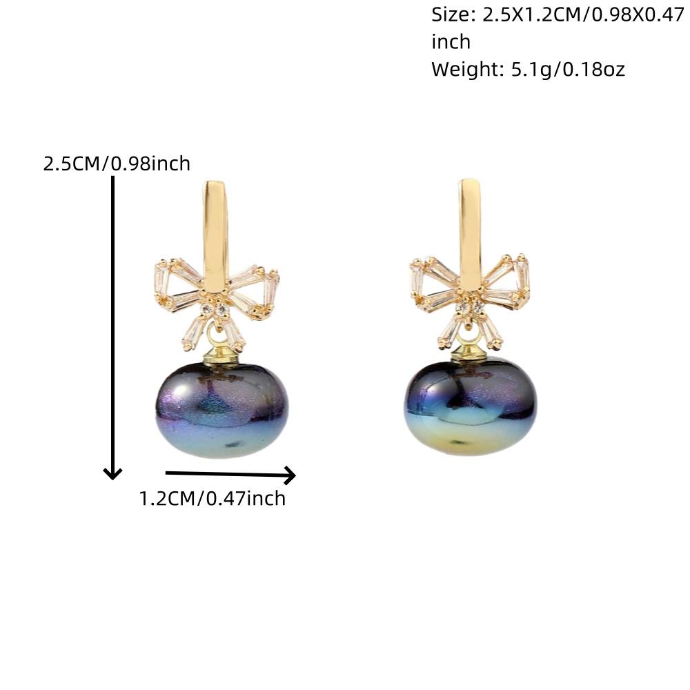 1 пара модных сережек с имитацией жемчуга для женщин, ювелирные изделия с бантом из кубического циркония, свадебные аксессуары