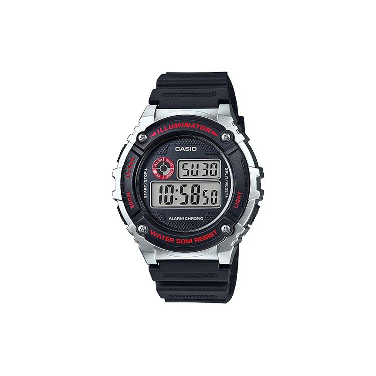 Casio Мужские ЧАСЫ для ПОДРОСТКОВ Черные W-216H-1CVDF W-216H-1CVDF