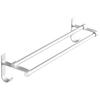Silver White Double Rod Bar Towel Rack Aluminum No Punching Bathroom Wall Mounted Towel Hanging