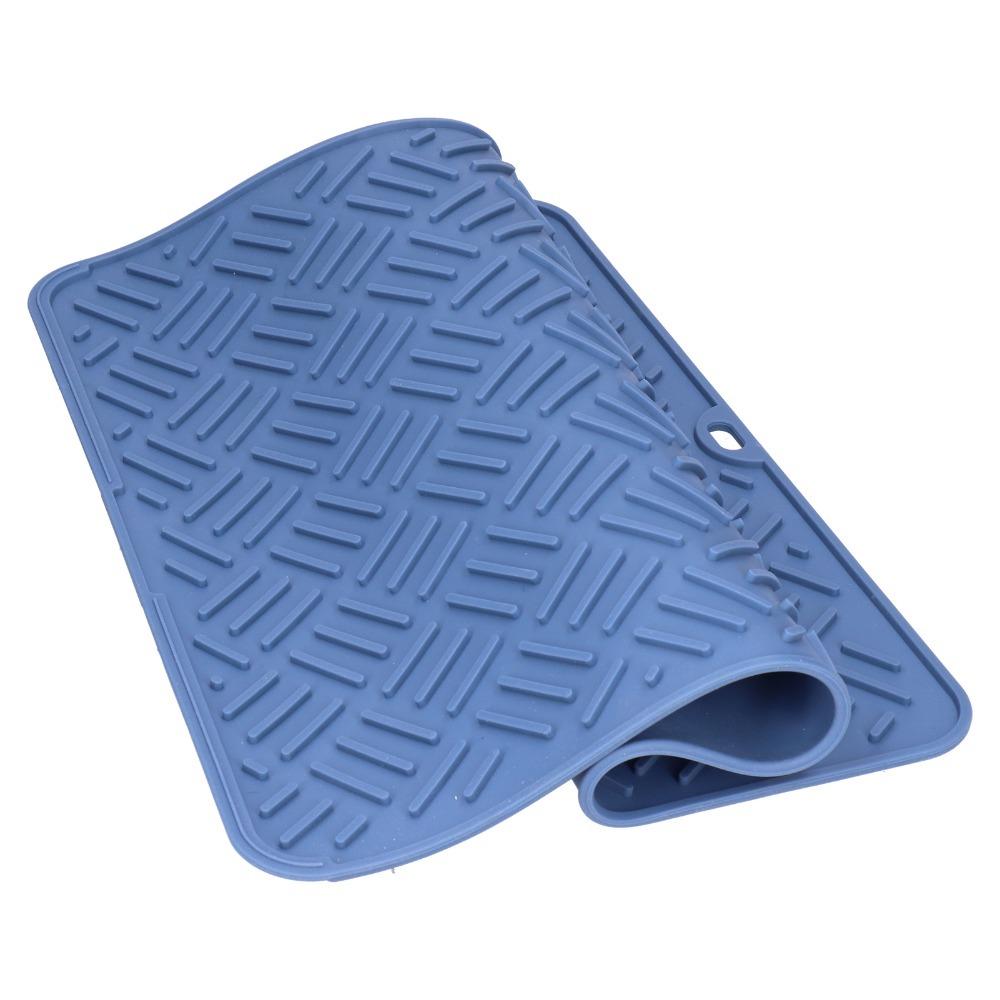 Multiple Optional Color Water Drying Pad Silicone Sink Anti-slip Cushion Tableware Mat Bathroom