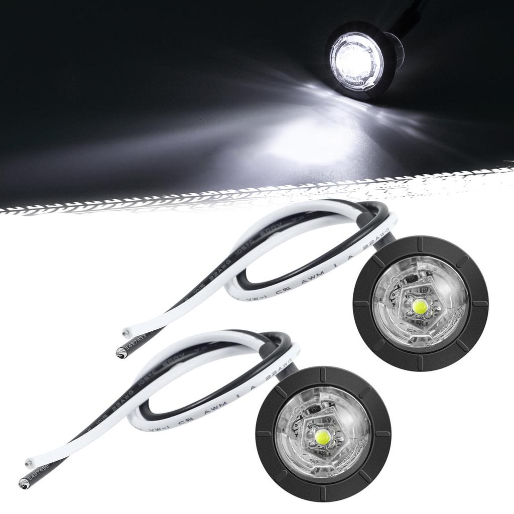 12V Waterproof IP68 Universal Signal Light 3/4" Round Trailer Side Marker Light Truck Clearance Lights Truck Turn Signal Lamp