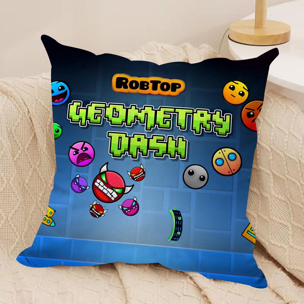 G-Geometry Dash V-Видео Наволочка Мягкая Плюшевая Ткань Двусторонняя Печатная Наволочка Для Дивана На Все Сезоны Домашний Декор Подарок