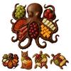 Octopus Charcuterie Board Seafood Serving Tray for Cheese Meats Fruits Ocean Themed Wood Food Platter for Gatherings