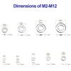 580PCS 304 Stainless Steel Flat and Square Washers (M2-M12)