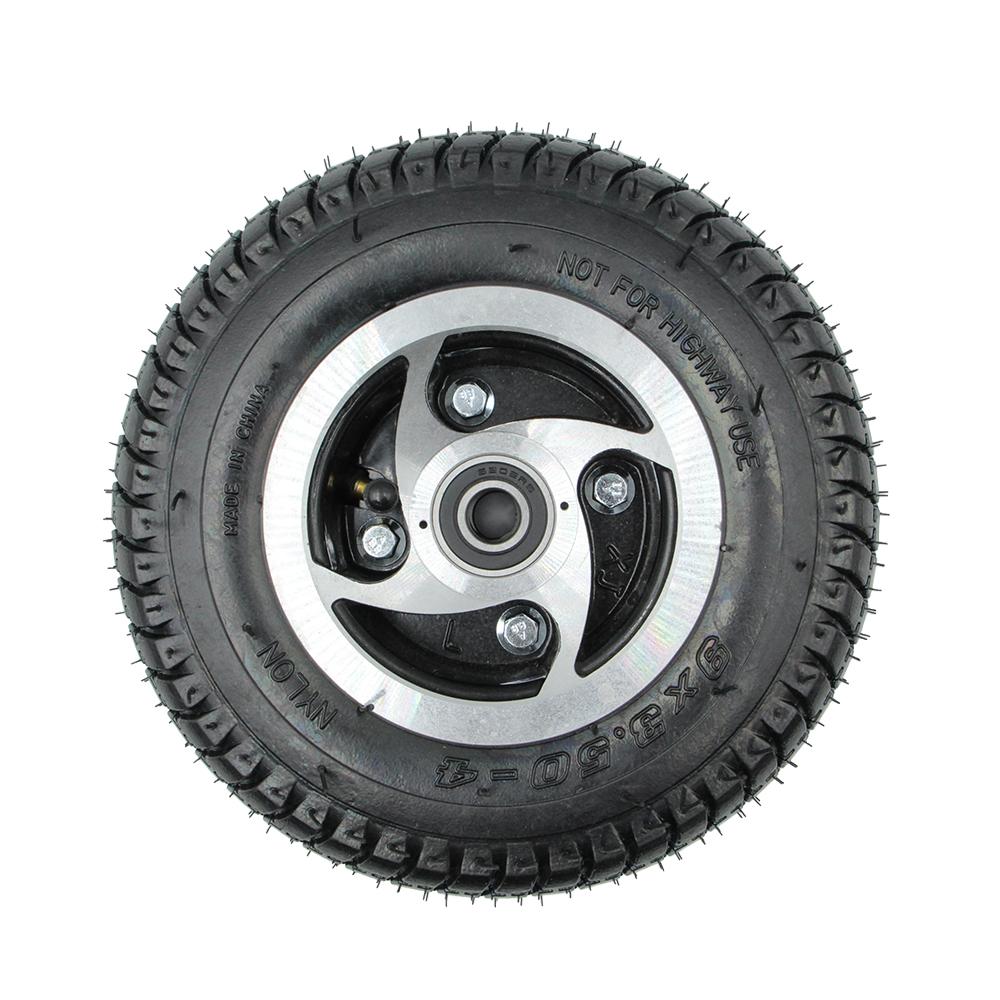 9 Inch 9x3.50-4 Pneumatic Wheel Tire with Alloy Hub/rim for Electric Tricycle Scooter Mini ATV Quad Go Kart Trolley Lawnmower
