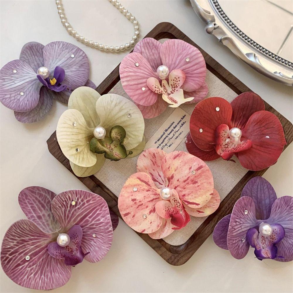 Cloth Flower Hair Clip Butterfly Orchid Girl Hair Clip Sweet Orchid Flower Hairpin  Women
