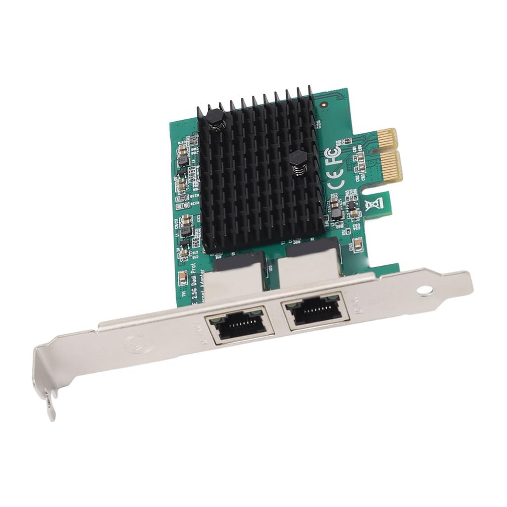 PCIe Gigabit Network Card Professional RTL8125B Dual Port 2.5G High Speed PCI Express Ethernet Adapter for Desktop PC
