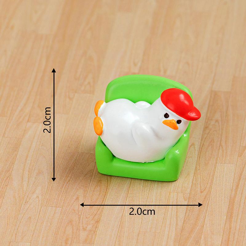 Мультяшная новинка, фигурка утки, милая статуэтка утки, кавайное мини-украшение в виде животного, креативное украшение для дома своими руками, аксессуары, подарки