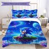 Sonic Cartoon Prints bedding, duvet cover and pillowcases, birthday gift (1 duvet cover + 2 pillowcases, pillow insert not included)JM010