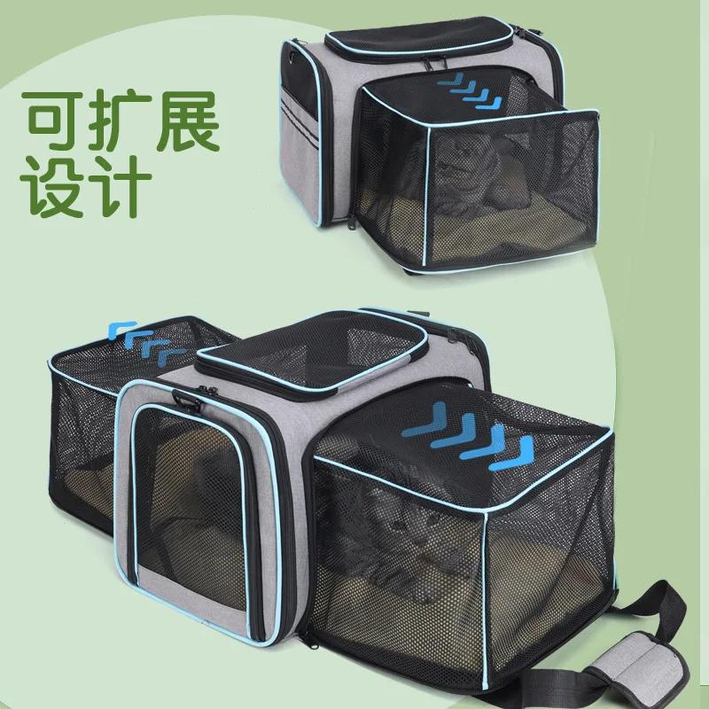 Cat Pet Bag Out Portable Shoulder Bag Expandable Foldable Large Space Breathable Pet Supplies Cat Carrier