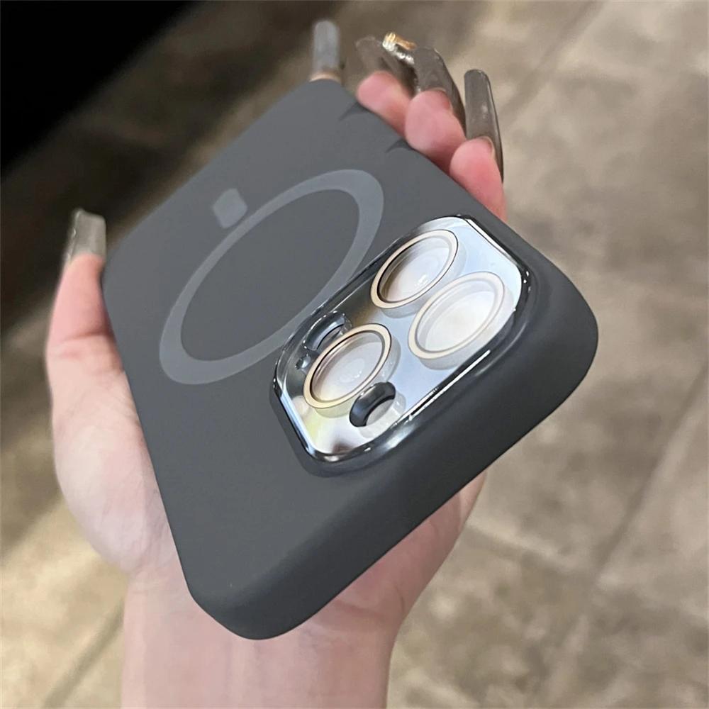 Роскошный Магнитный Чехол из Жидкого Силикона Для Magsafe Для iPhone 17Pro 16 15 Pro Max 14 13 12 Защита Камеры Конфетный Цвет