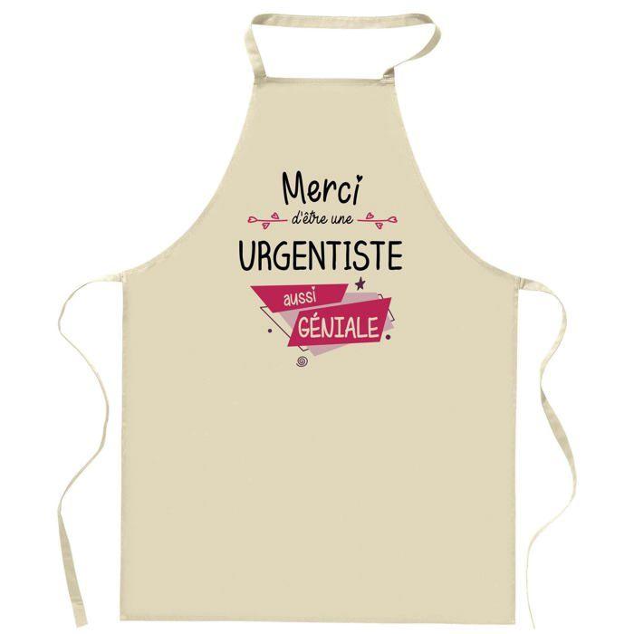 Planetee Tablier de cuisine Urgentiste Merci Géniale | Cadeau Femme pour Cuisinière Vêtement Blouse de protection Barbecue Jardinage