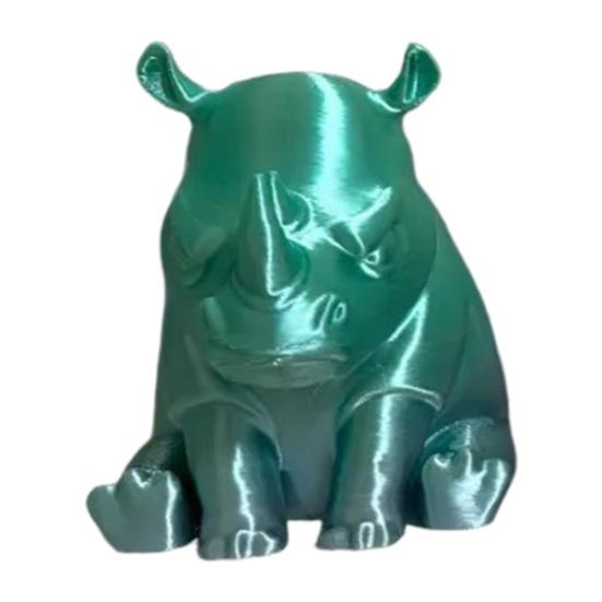 Украшение в виде сердитого маленького носорога, напечатанное на 3D-принтере, статуэтка носорога, настольная статуэтка носорога для украшения полки стола в домашнем офисе