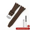 Резиновый силиконовый ремешок для часов для мужчин 27 28 мм для Ap Royal Oak 15400 26320, вогнутый интерфейс, стальной ремешок с складной пряжкой из розового золота
