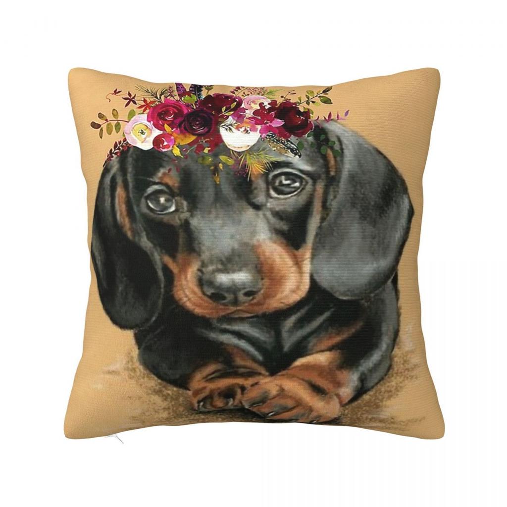 Cute White German Badger Dog Dachshund Pillowcase Cushion Cover Decoration Gift for Animal Dogs Lover Pillow Case Cover Sofa