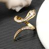Shiny Zircon Snake Rings For Women Punk Gold Color Animal Snake Adjustable Rings Exaggerated Wedding Jewelry