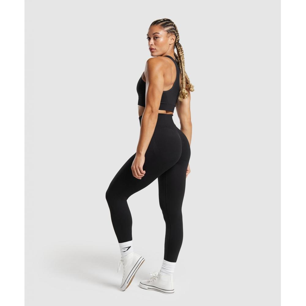Gymshark Бесшовные леггинсы Lift Contour Black Black Marl B6a9c Bcg7