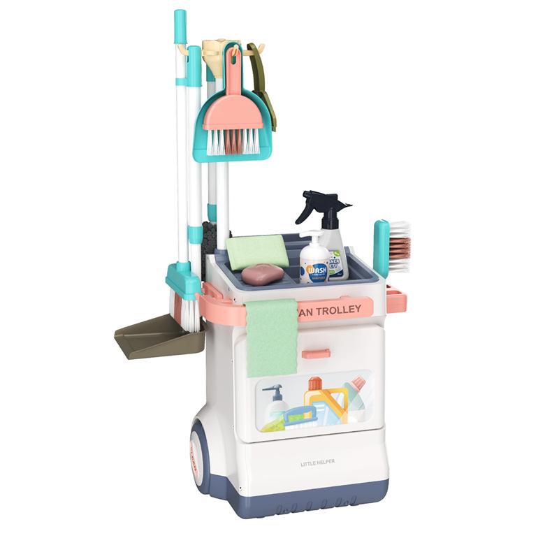 Children'S Play House Simulation Electric Light Electrocardiogram Doctor Cleaning Tools Supermarket Shopping Cart Toy Cover