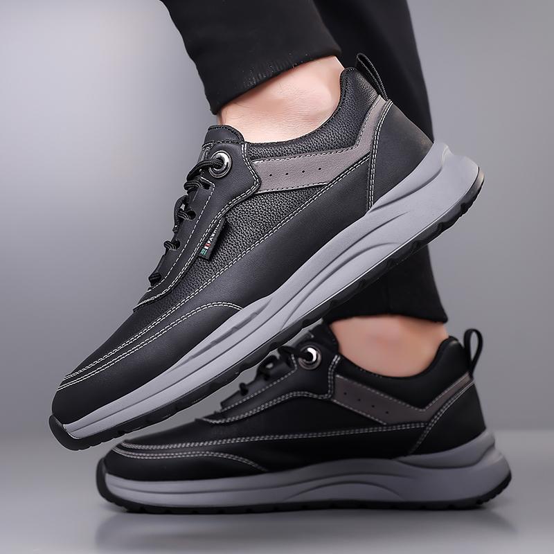Classic Men'S Leather Sneakers Comfortable Casual Shoes For Daily Wear Fashionable Male Sports Footwear Outdoor Treking Trainers