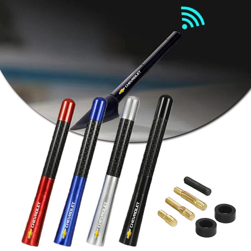 AABHJ1 12cm Car Carbon Fiber Radio Car Antenna Auto Styling Accessories for Chevrolet Cruze Captiva Trax Malibu Tahoe Equinox Sail Aveo