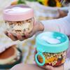 Leakproof Overnight Oat Containers with Lids and Spoons Cereal Cups Yogurt Breakfast On the Go Cups Oatmeal Jars