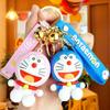 Adorable Doraemon Cartoon Keychain Rubber Accessory Blue For Couples And Cars