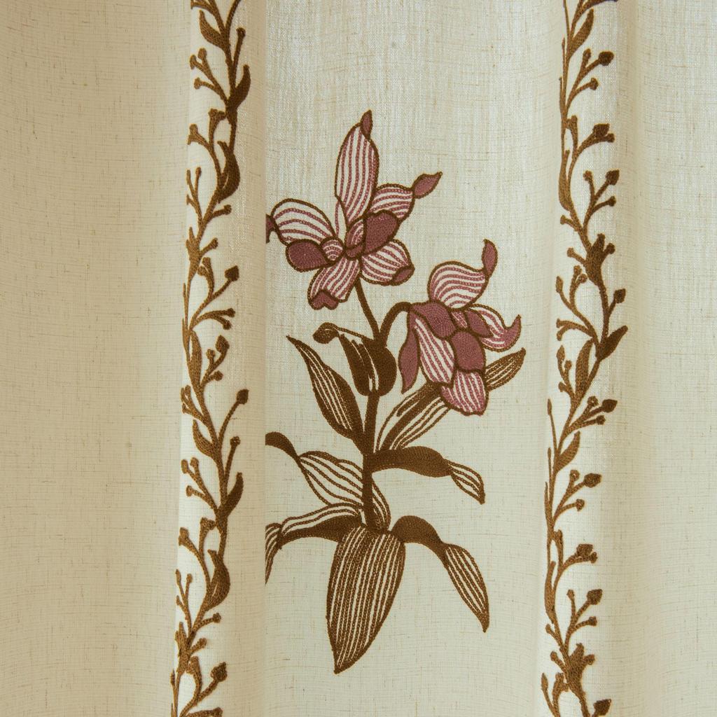 European Classical Floral Blackout Sheer Curtains for Balcony, Living Room, Bedroom, Bay Window