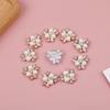 10Pcs Pearl Flower Rhinestone Buttons Sparkling Crystal Hairpins Diy Crafts